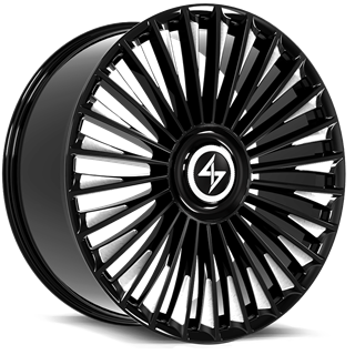 SENTALI LUXX | TURBINE 22x10.5 ET35 - Gloss Black Milled Tips