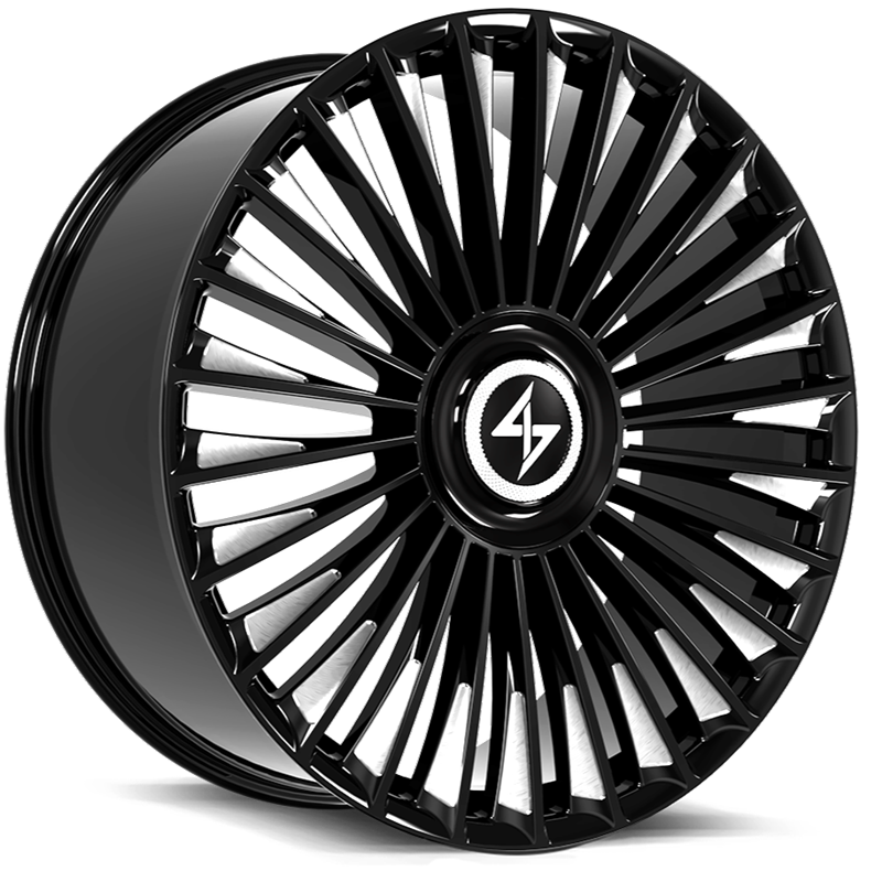 SENTALI LUXX | TURBINE 22x10.5 ET35 - Gloss Black Milled Tips