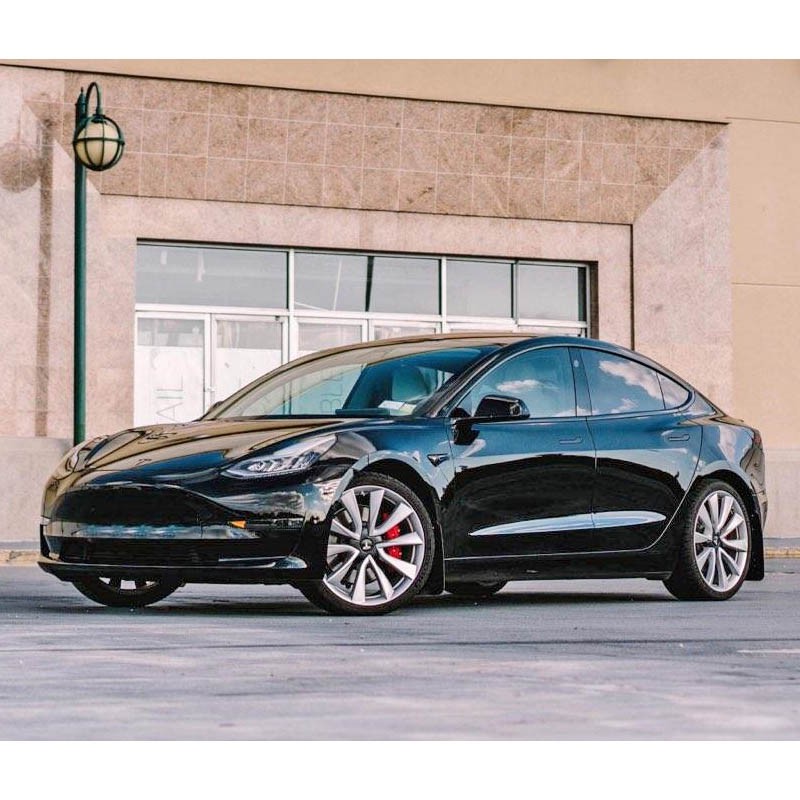RallyArmor | UR Mud Flap Red Logo - Tesla Model 3 2017-2023
