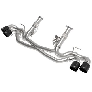aFe Power | MACH Force-Xp Cat-Back Exhaust w/o NPP Exhaust Valve Black Tip No Muffler - Corvette Grand Sport / Stingray 6.2L 201