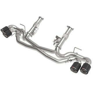 aFe Power | MACH Force-Xp Cat-Back Exhaust w/o NPP Exhaust Valve Carbon Tip No Muffler - Corvette Grand Sport / Stingray 6.2L 20