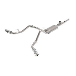 aFe Power | Gemini XV 3 IN 304 Stainless Steel Cat-Back Exhaust System w/Cut-Out Polished - Silverado / Sierra 1500 2009-2018