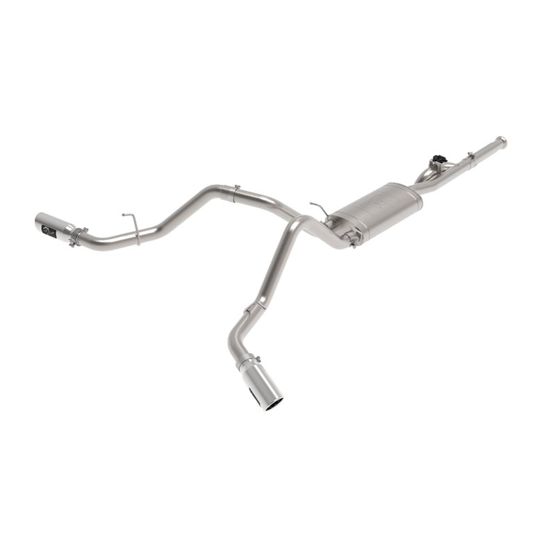 aFe Power | Gemini XV 3 IN 304 Stainless Steel Cat-Back Exhaust System w/Cut-Out Polished - Silverado / Sierra 1500 2009-2018