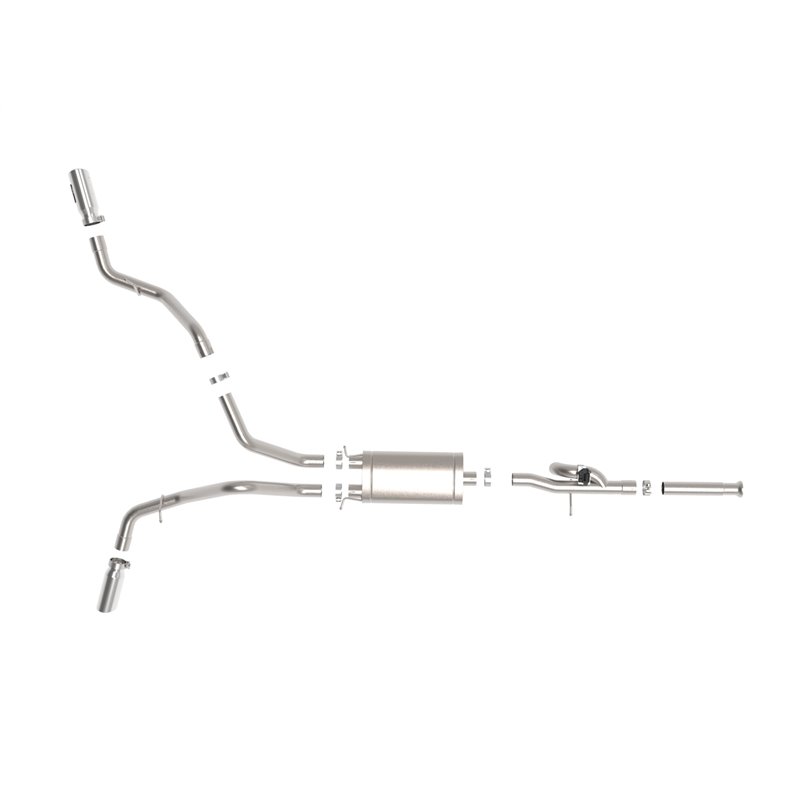 aFe Power | Gemini XV 3 IN 304 Stainless Steel Cat-Back Exhaust System w/Cut-Out Polished - Silverado / Sierra 1500 2009-2018