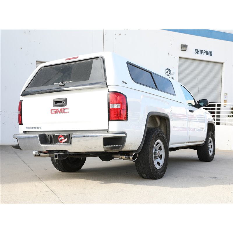 aFe Power | Gemini XV 3 IN 304 Stainless Steel Cat-Back Exhaust System w/Cut-Out Polished - Silverado / Sierra 1500 2009-2018