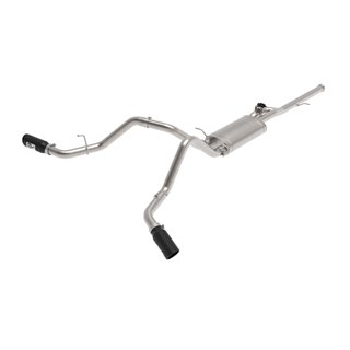 aFe Power | Gemini XV 3 IN 304 Stainless Steel Cat-Back Exhaust System w/Cut-Out Black - Silverado / Sierra 1500 / Limited 4.3L 