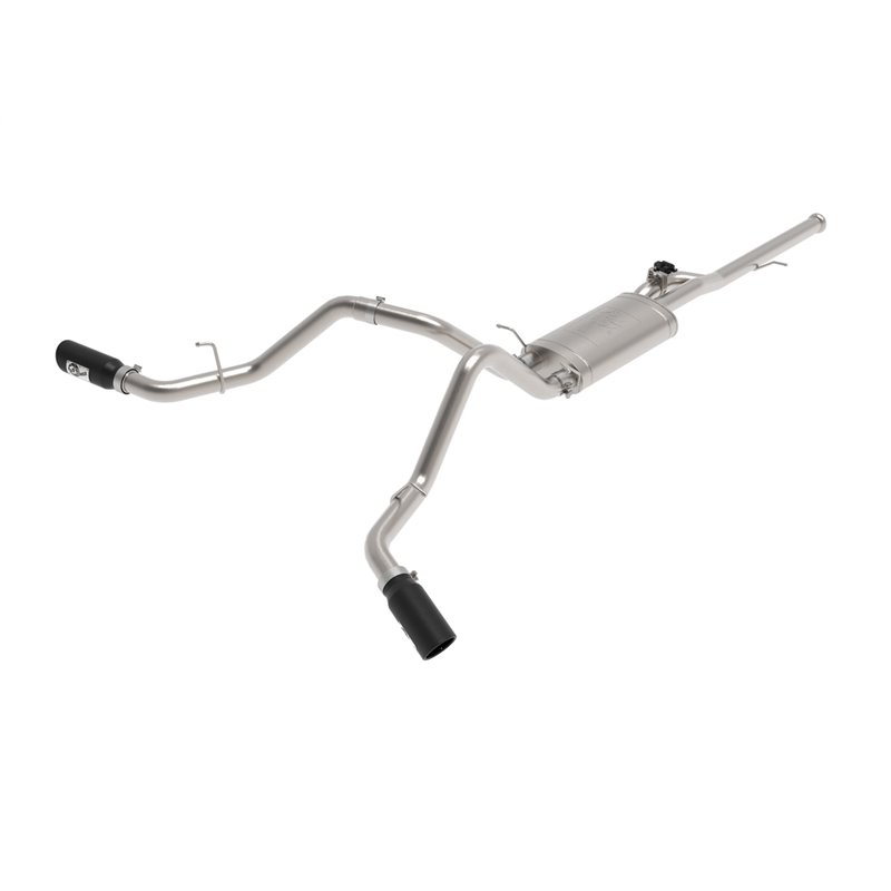 aFe Power | Gemini XV 3 IN 304 Stainless Steel Cat-Back Exhaust System w/Cut-Out Black - Silverado / Sierra 1500 / Limited 4.3L 