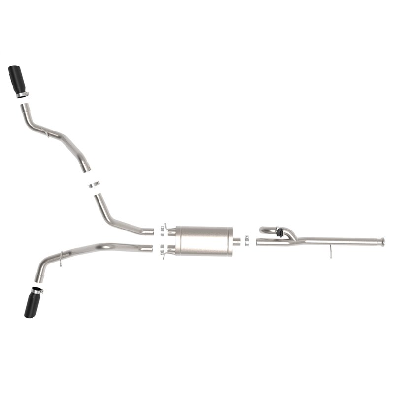 aFe Power | Gemini XV 3 IN 304 Stainless Steel Cat-Back Exhaust System w/Cut-Out Black - Silverado / Sierra 1500 / Limited 4.3L 