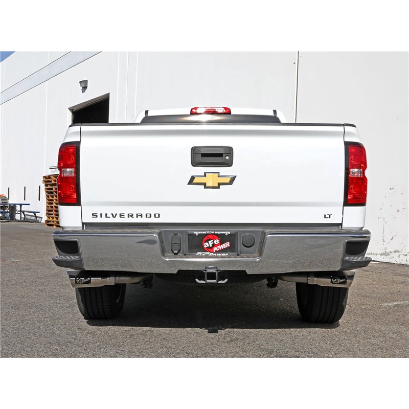 aFe Power | Gemini XV 3 IN 304 Stainless Steel Cat-Back Exhaust System w/Cut-Out Polished - Silverado / Sierra 1500 / Limited 4.