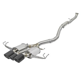 aFe Power | Takeda 3 IN 304 Stainless Steel Cat-Back Exhaust System w/Carbon Fiber Tips - Civic 2.0T 2017-2021