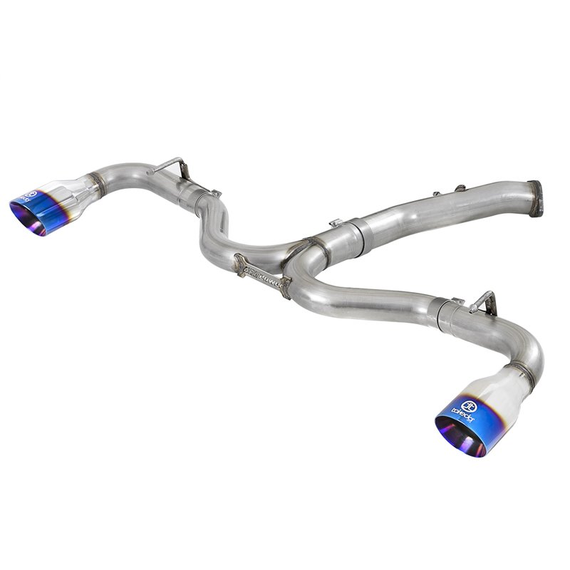 aFe Power | Takeda 3 IN to 2-1/2 IN 304 Stainless Steel Axle-Back Exhaust w/Blue Flame Tip - Elantra GT 1.6T 2018-2020