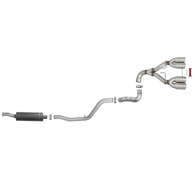 aFe Power | Rebel Series 2-1/2 IN 304 Stainless Steel Cat-Back Exhaust w/Polished Tip - Wrangler (JL) 2.0T / 3.6L 2018-2023