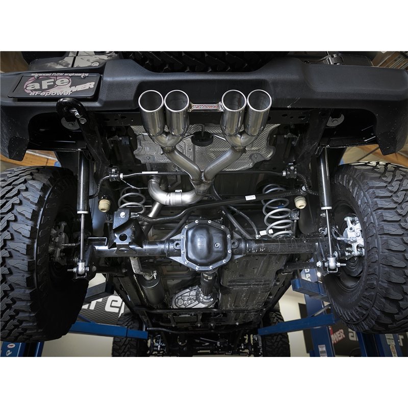 aFe Power | Rebel Series 2-1/2 IN 304 Stainless Steel Cat-Back Exhaust w/Polished Tip - Wrangler (JL) 2.0T / 3.6L 2018-2023