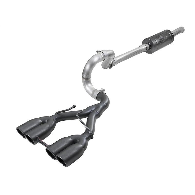 aFe Power | Rebel Series 2-1/2 IN 304 Stainless Steel Cat-Back Exhaust System w/Black Tip - Wrangler (JL) 2.0T / 3.6L 2018-2023