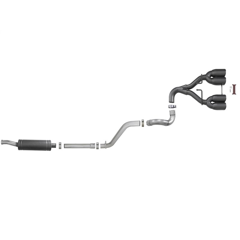 aFe Power | Rebel Series 2-1/2 IN 304 Stainless Steel Cat-Back Exhaust System w/Black Tip - Wrangler (JL) 2.0T / 3.6L 2018-2023