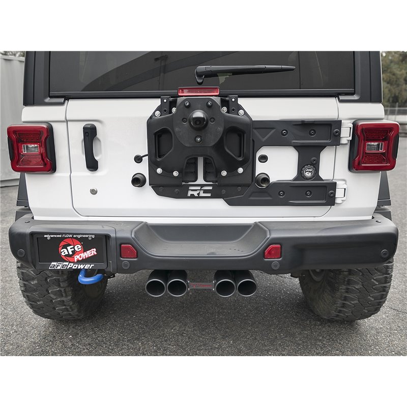 aFe Power | Rebel Series 2-1/2 IN 304 Stainless Steel Cat-Back Exhaust System w/Black Tip - Wrangler (JL) 2.0T / 3.6L 2018-2023