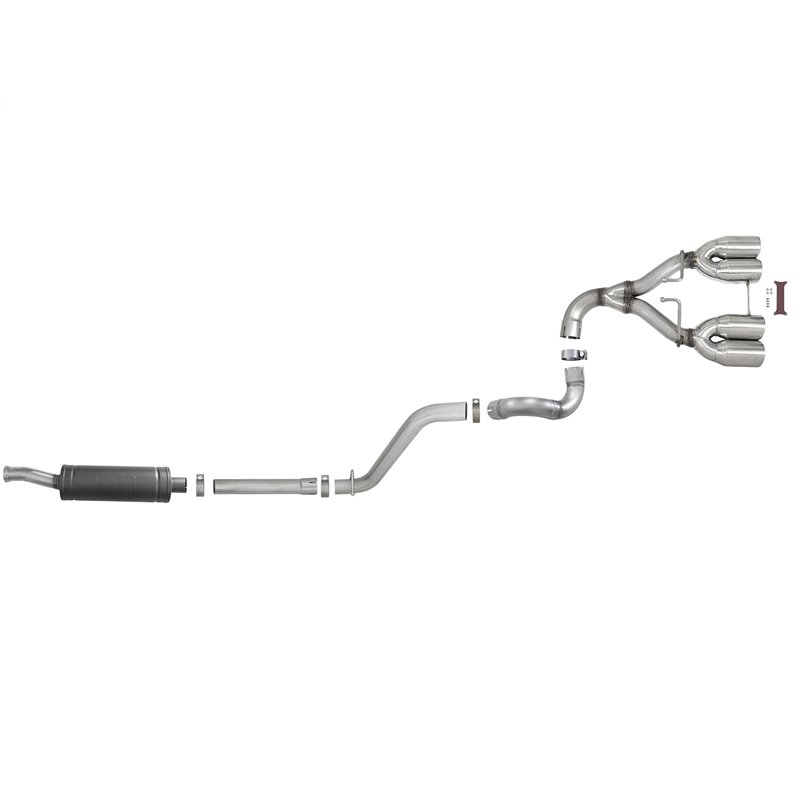 aFe Power | Rebel Series 2-1/2 IN 304 Stainless Steel Cat-Back Exhaust w/Polished Tip - Wrangler (JL) 2.0T / 3.6L 2018-2023
