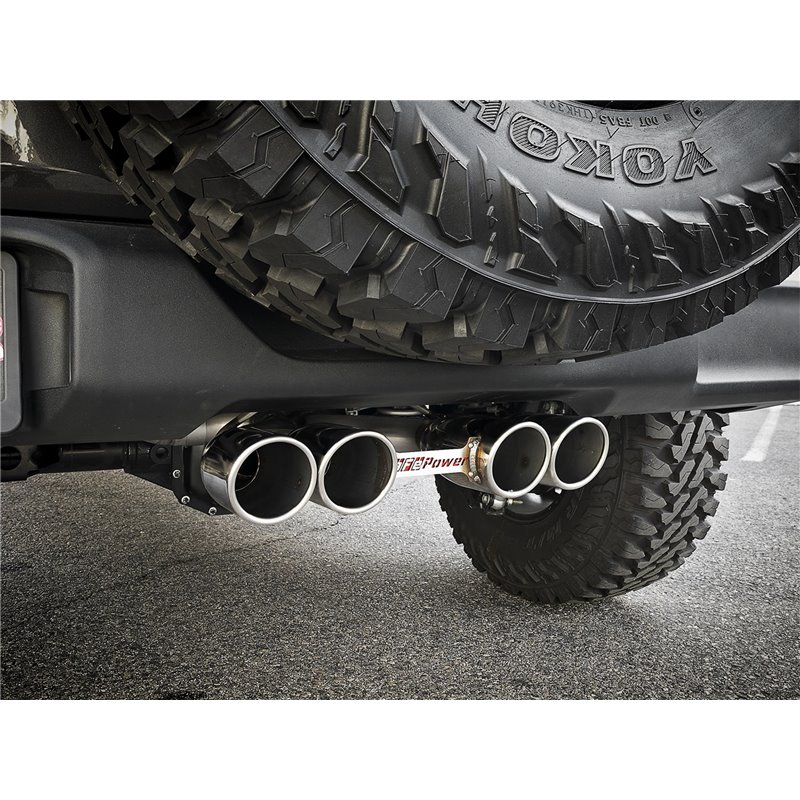 aFe Power | Rebel Series 2-1/2 IN 304 Stainless Steel Cat-Back Exhaust w/Polished Tip - Wrangler (JL) 2.0T / 3.6L 2018-2023