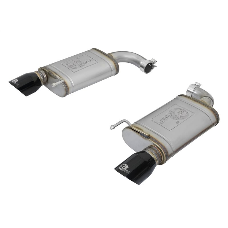 aFe Power | MACH Force-Xp 2-1/2 IN 409 Stainless Steel Axle-Back Exhaust System w/Black Tip - Mustang 2.3T / 3.7L 2015-2021