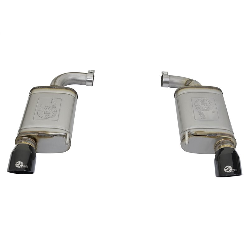 aFe Power | MACH Force-Xp 2-1/2 IN 409 Stainless Steel Axle-Back Exhaust System w/Black Tip - Mustang 2.3T / 3.7L 2015-2021