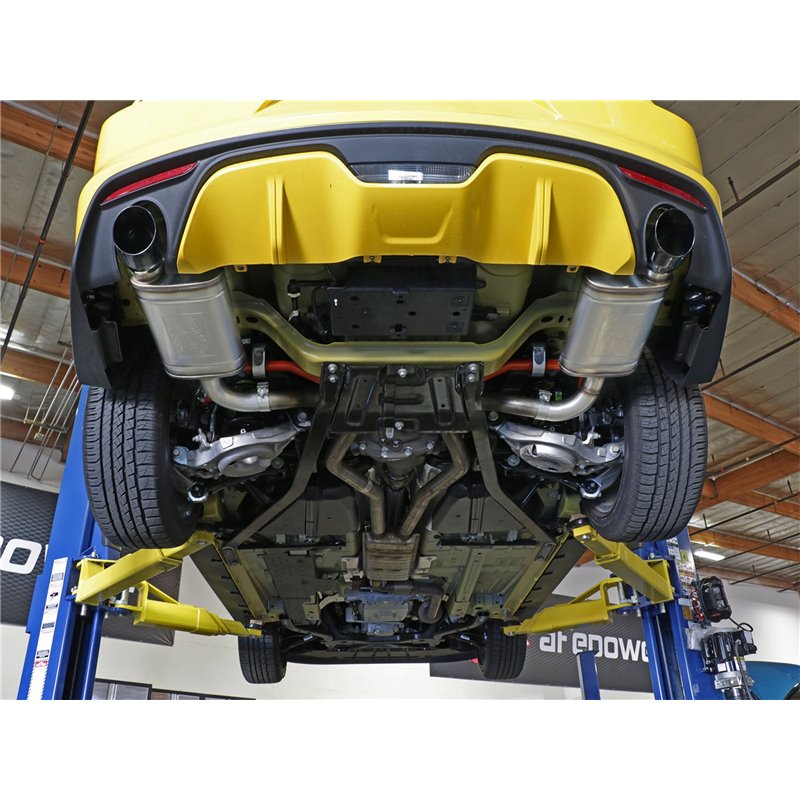 aFe Power | MACH Force-Xp 2-1/2 IN 409 Stainless Steel Axle-Back Exhaust System w/Black Tip - Mustang 2.3T / 3.7L 2015-2021
