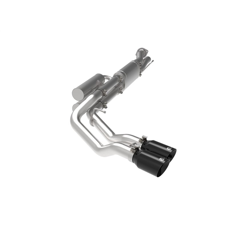 aFe Power | Rebel Series 3 IN 409 Stainless Steel Cat-Back Exhaust System w/Black Tip - F-250 / F-350 6.2L / 7.3L 2017-2022