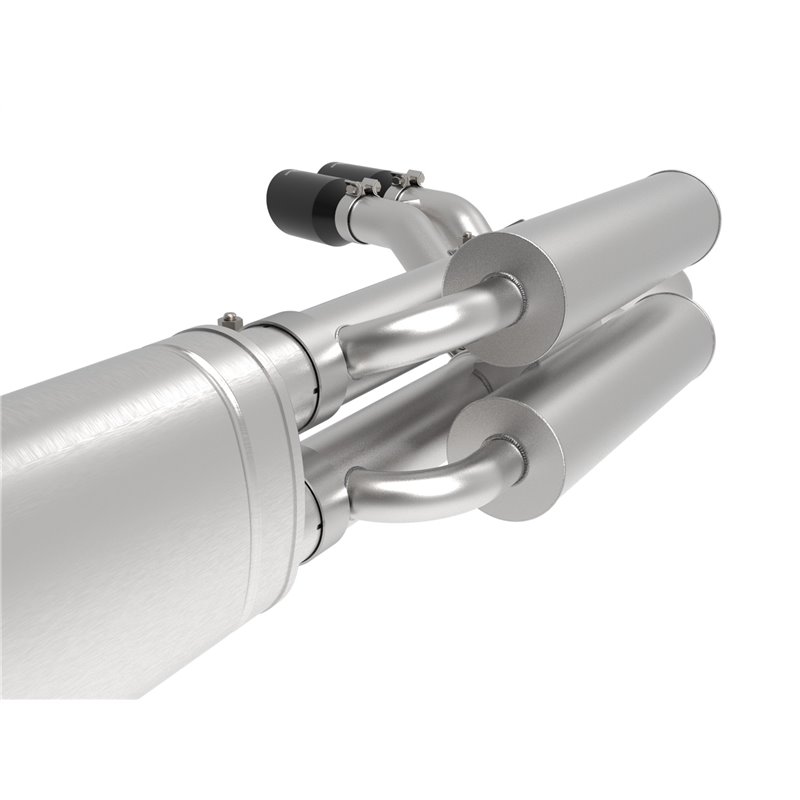 aFe Power | Rebel Series 3 IN 409 Stainless Steel Cat-Back Exhaust System w/Black Tip - F-250 / F-350 6.2L / 7.3L 2017-2022