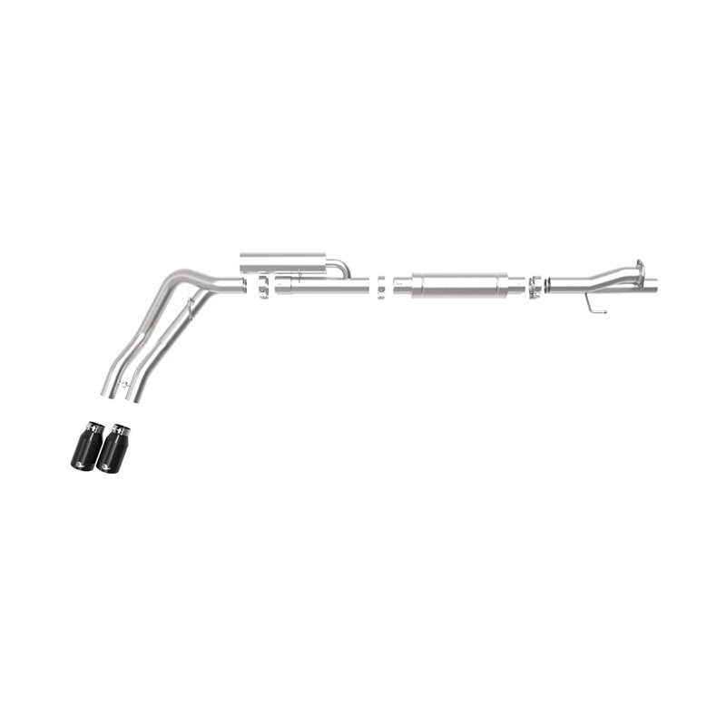 aFe Power | Rebel Series 3 IN 409 Stainless Steel Cat-Back Exhaust System w/Black Tip - F-250 / F-350 6.2L / 7.3L 2017-2022