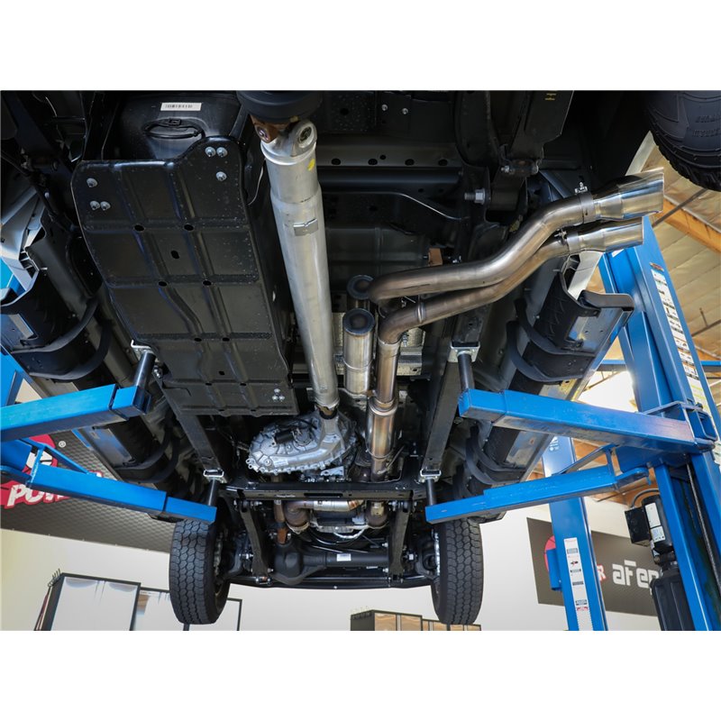 aFe Power | Rebel Series 3 IN 409 Stainless Steel Cat-Back Exhaust System w/Black Tip - F-250 / F-350 6.2L / 7.3L 2017-2022