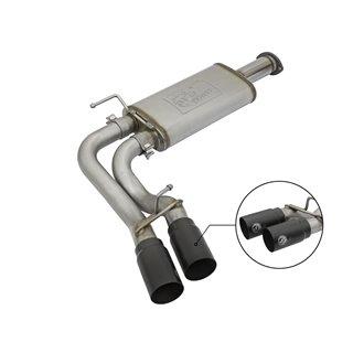 aFe Power | Rebel Series 3 IN Cat-Back Exhaust System w/Dual Mid-Side Exit Black Tips - Tacoma 3.5L 2016-2023