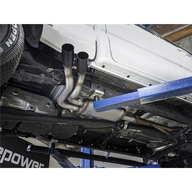 aFe Power | Rebel Series 3 IN Cat-Back Exhaust System w/Dual Mid-Side Exit Black Tips - Tacoma 3.5L 2016-2023