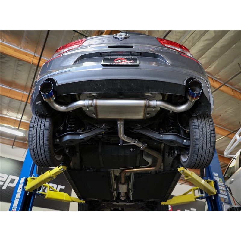 aFe Power | Takeda 2-1/2 IN 409 Stainless Steel Axle-Back Exhaust w/Blue Flame Tips - Elantra GT 1.6T 2018-2020