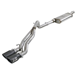aFe Power | Rebel Series 2-1/2 IN 409 Stainless Steel Cat-Back Exhaust System w/Black Tip - Wrangler (JK) / Wrangler (JL) 3.6L /