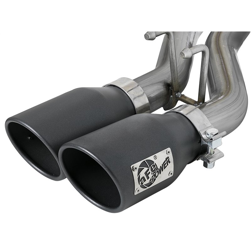 aFe Power | Rebel Series 2-1/2 IN 409 Stainless Steel Cat-Back Exhaust System w/Black Tip - Wrangler (JK) / Wrangler (JL) 3.6L /