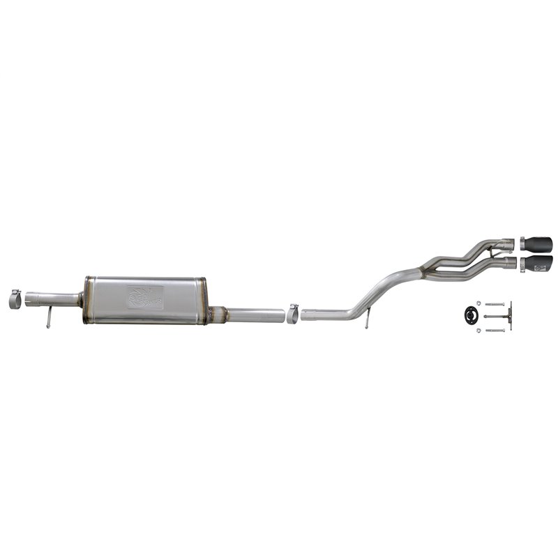 aFe Power | Rebel Series 2-1/2 IN 409 Stainless Steel Cat-Back Exhaust System w/Black Tip - Wrangler (JK) / Wrangler (JL) 3.6L /