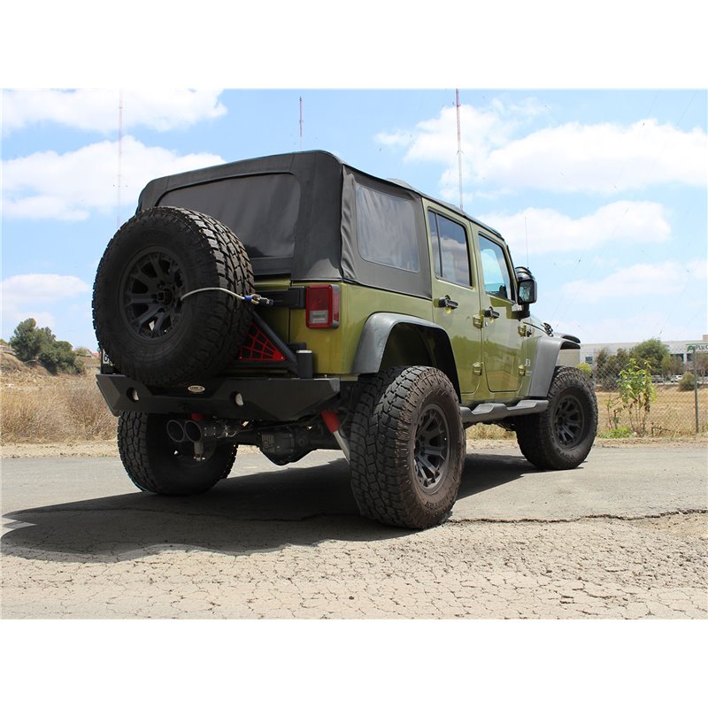 aFe Power | Rebel Series 2-1/2 IN 409 Stainless Steel Cat-Back Exhaust System w/Black Tip - Wrangler (JK) / Wrangler (JL) 3.6L /