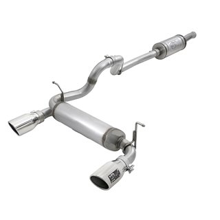 aFe Power | Rebel Series 2-1/2 IN 409 Stainless Steel Cat-Back Exhaust w/Polished Tips - Wrangler (JL) 2.0T / 3.6L 2018-2023