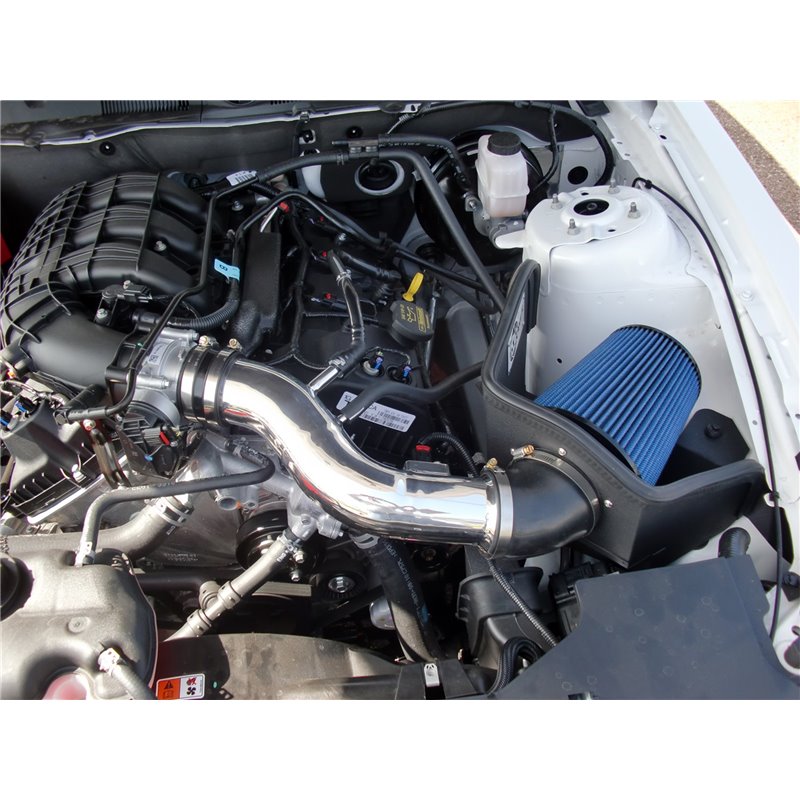 aFe Power | Magnum FORCE Stage-2 Cold Air Intake System w/Pro 5R Media Polished - Mustang Base / Boss 302 3.7L / 5.0L 2011-2014