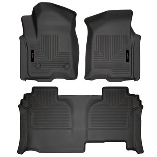 Enthuze | Front & Rear Floor Liners - Silverado / Sierra 1500 Crew Cab 2019-2022 (w/ Storage Box)