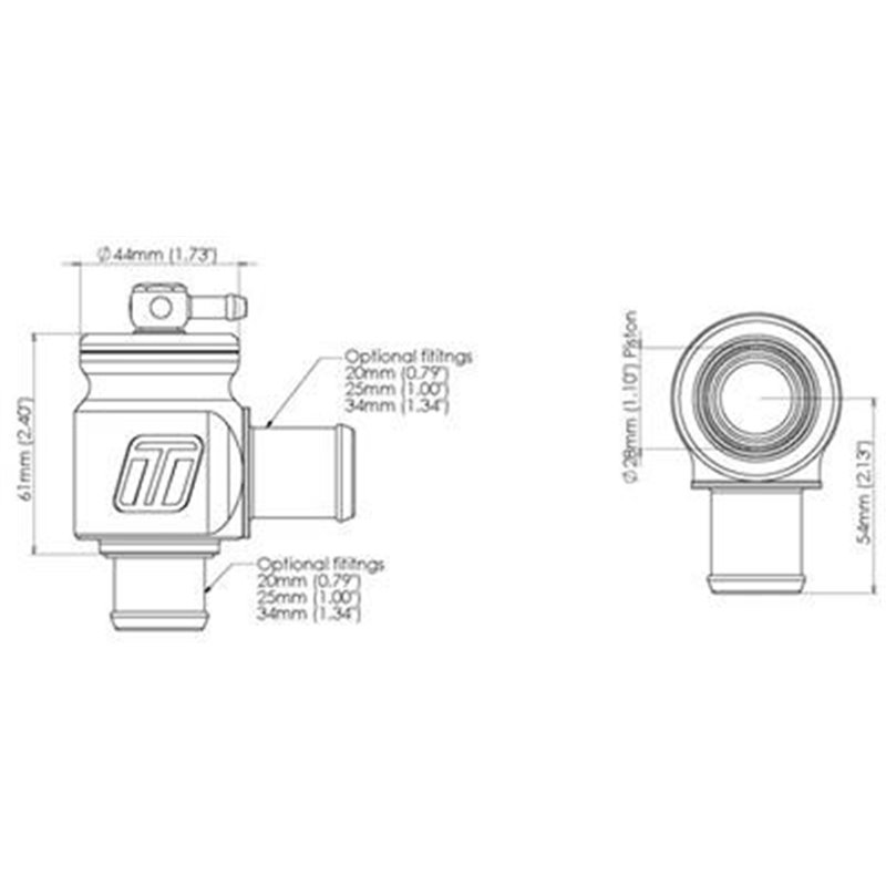 TURBOSMART | Kompact Plumb Black 25 MM