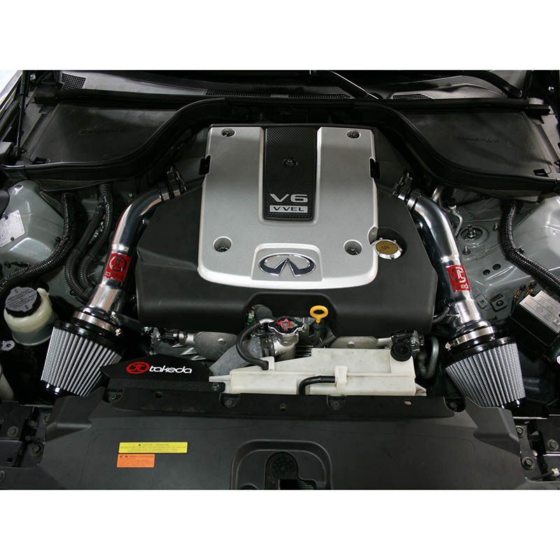 aFe Power | Takeda Stage-2 Cold Air Intake System w/Pro DRY S Media Polished - G37 / Q60 3.7L 2008-2015