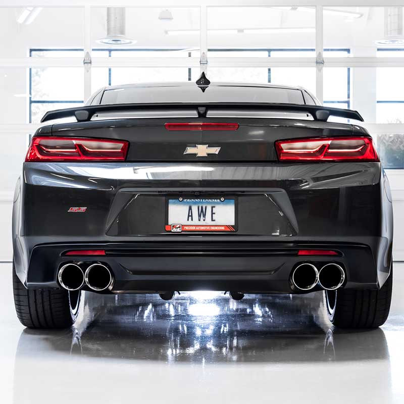 AWE Tuning | Touring Cat-Back Exhaust Quad Chrome Tips - Camaro 6.2L 2016-2023