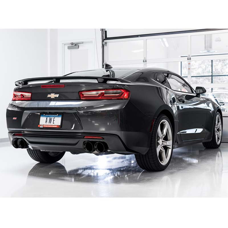 AWE Tuning | Touring Cat-Back Exhaust Quad Black Tips - Camaro 6.2L 2016-2023