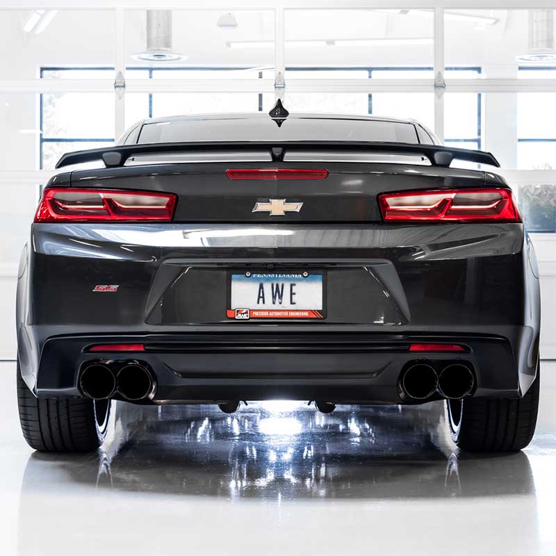 AWE Tuning | Touring Cat-Back Exhaust Quad Black Tips - Camaro 6.2L 2016-2023