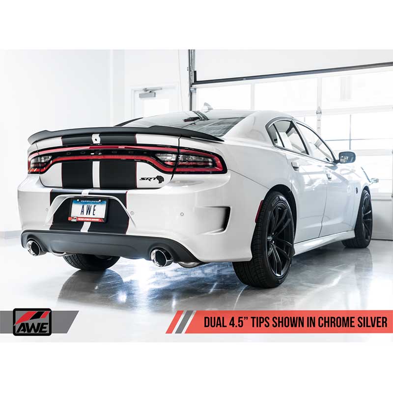AWE Tuning | Track Cat-Back Exhaust Chrome Tips - Charger 6.2L / 6.4L 2015-2023