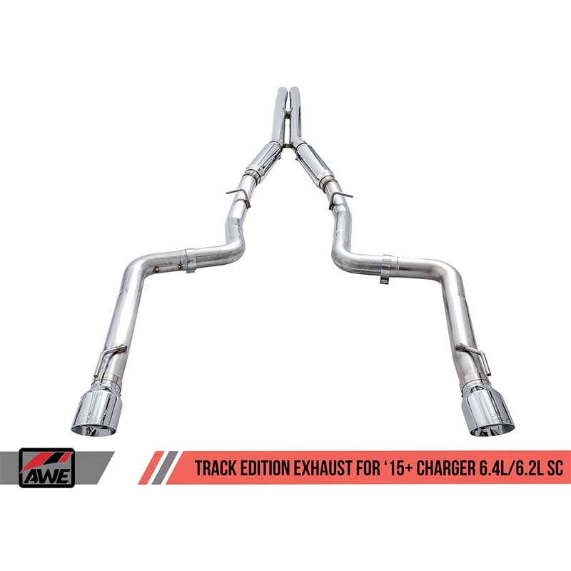 AWE Tuning | Track Cat-Back Exhaust Chrome Tips - Charger 6.2L / 6.4L 2015-2023
