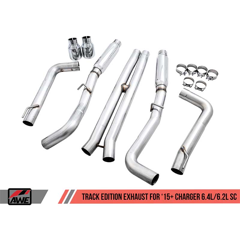 AWE Tuning | Track Cat-Back Exhaust Chrome Tips - Charger 6.2L / 6.4L 2015-2023
