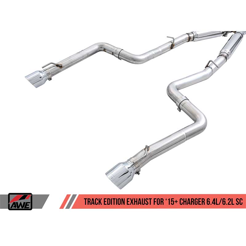 AWE Tuning | Track Cat-Back Exhaust Chrome Tips - Charger 6.2L / 6.4L 2015-2023