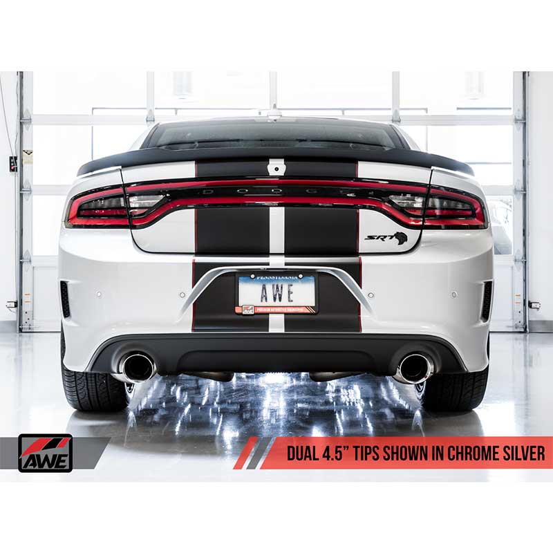 AWE Tuning | Track Cat-Back Exhaust Chrome Tips - Charger 6.2L / 6.4L 2015-2023