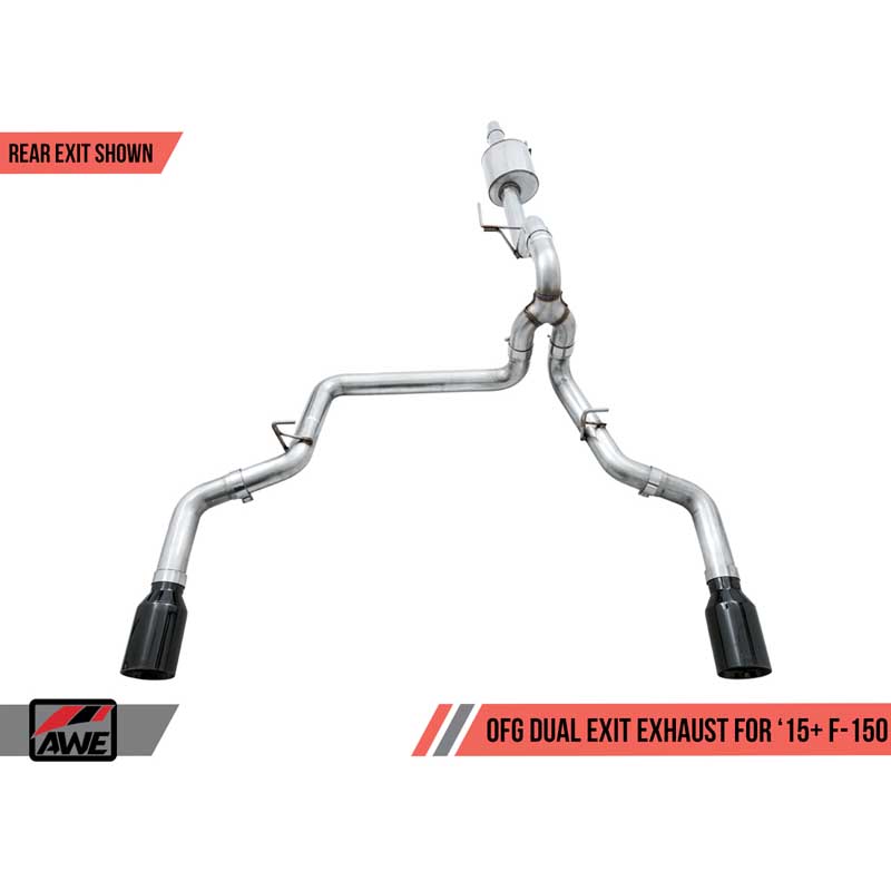 AWE Tuning | 0FG Cat-Back Exhaust 5" Black Tips - F-150 2.7T 2015-2020